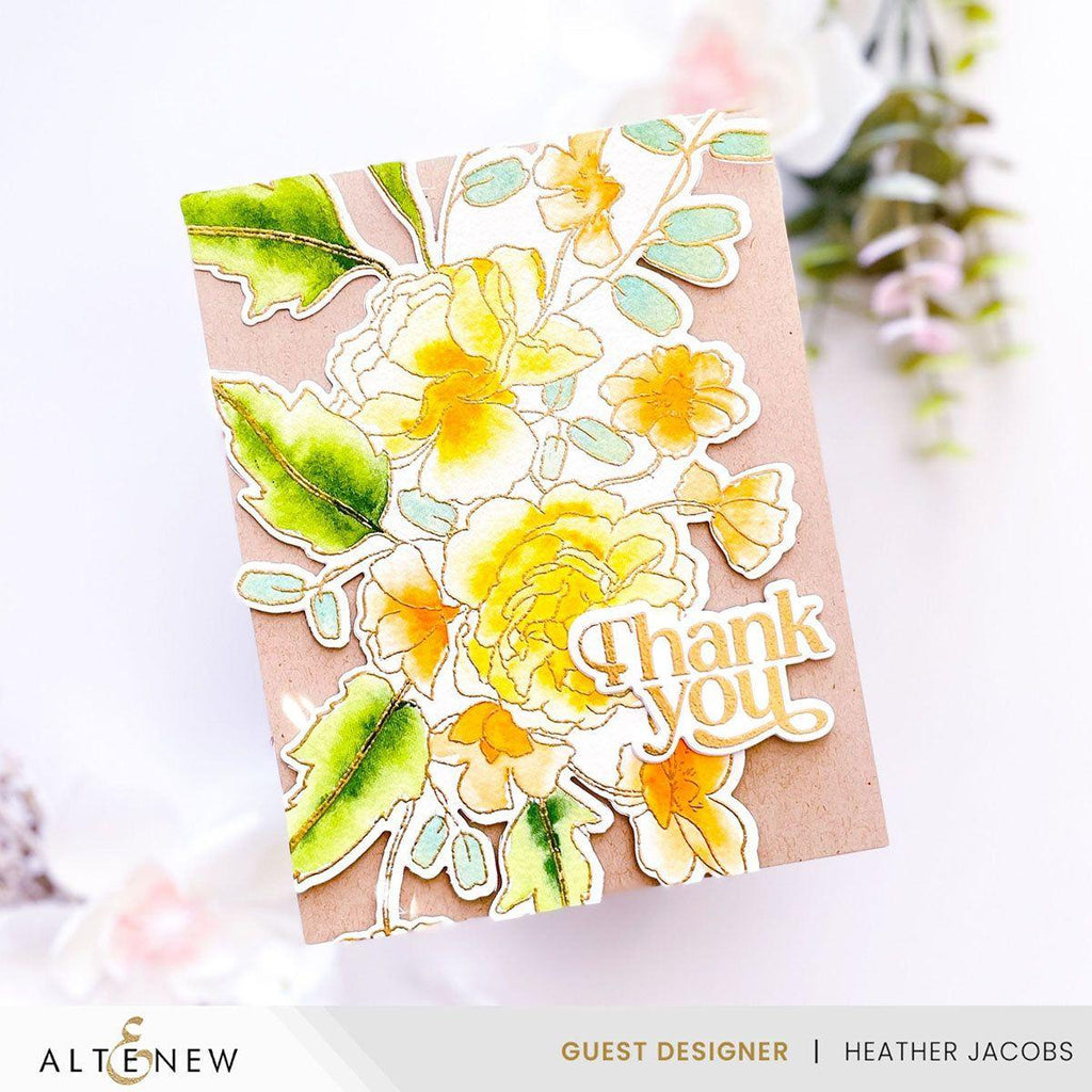 Altenew Blooming Brushwork Set yellow flowers