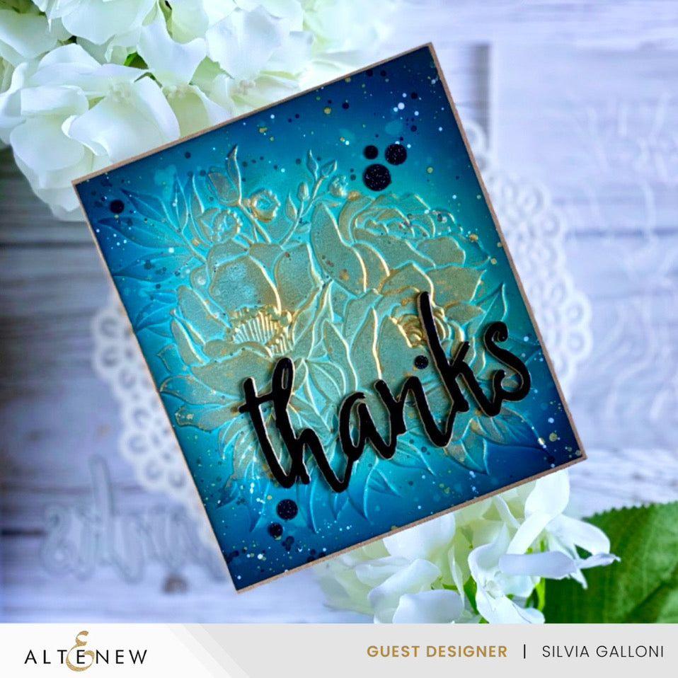 Altenew Farmhouse Florals 3D Embossing Folder alt8911 thanks