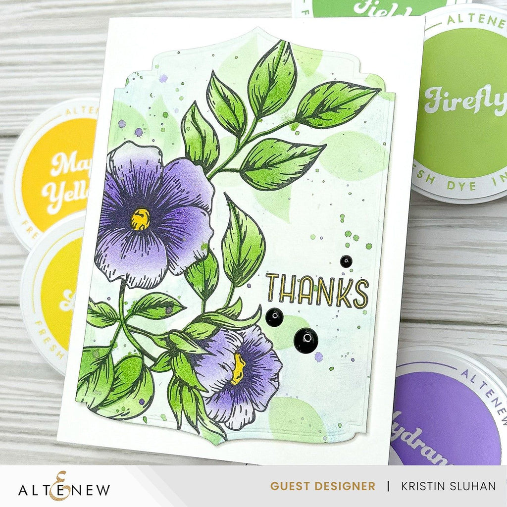 Altenew Blossoming Bouquet 3D Embossing Folder alt10232 purple flowers