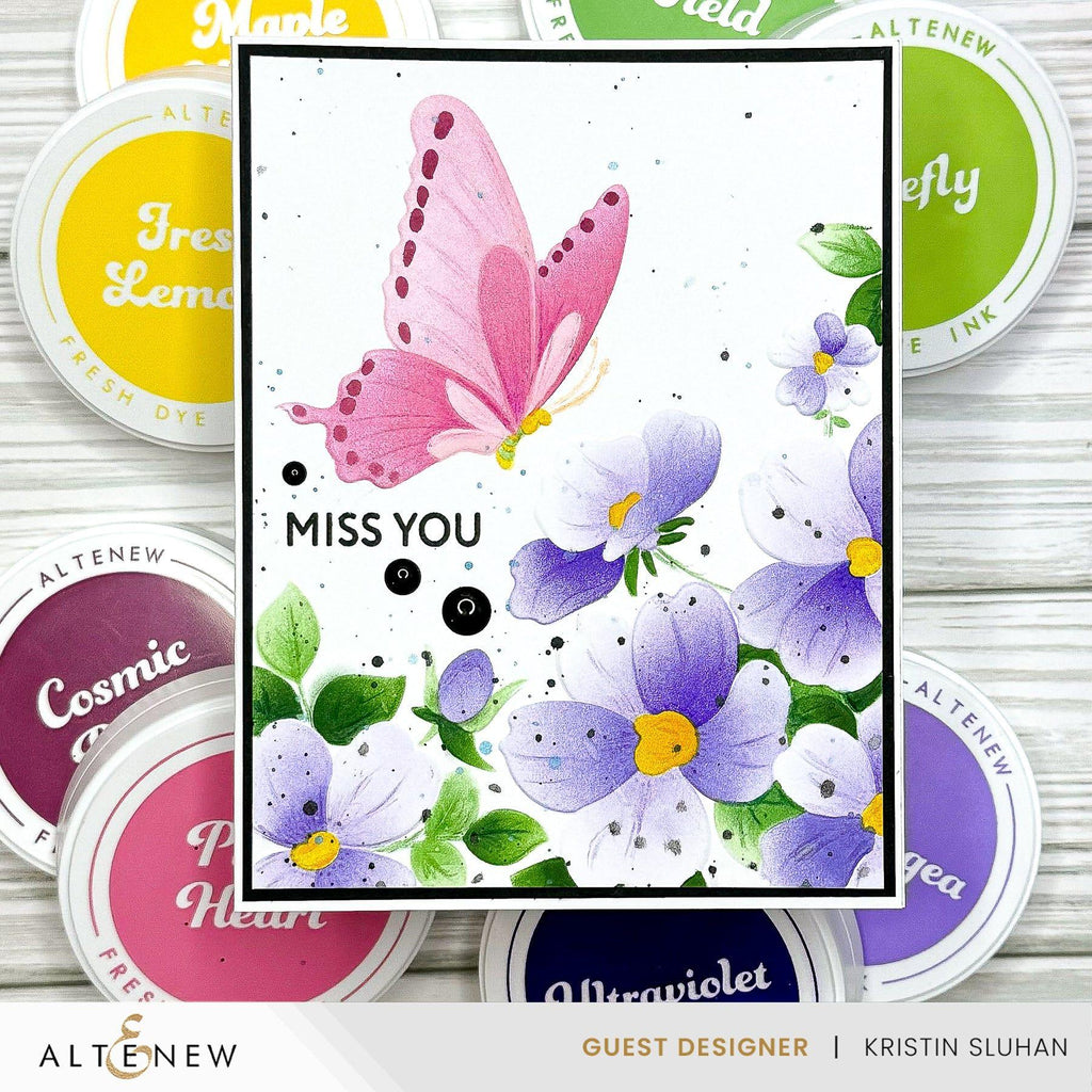 Altenew Flutter & Bloom Simple Coloring Stencils alt10040 miss you