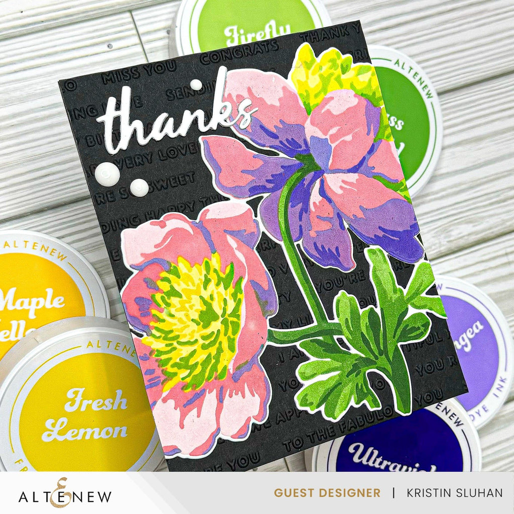 Altenew Raised Sentiments 3D Embossing Folder alt10242 thanks