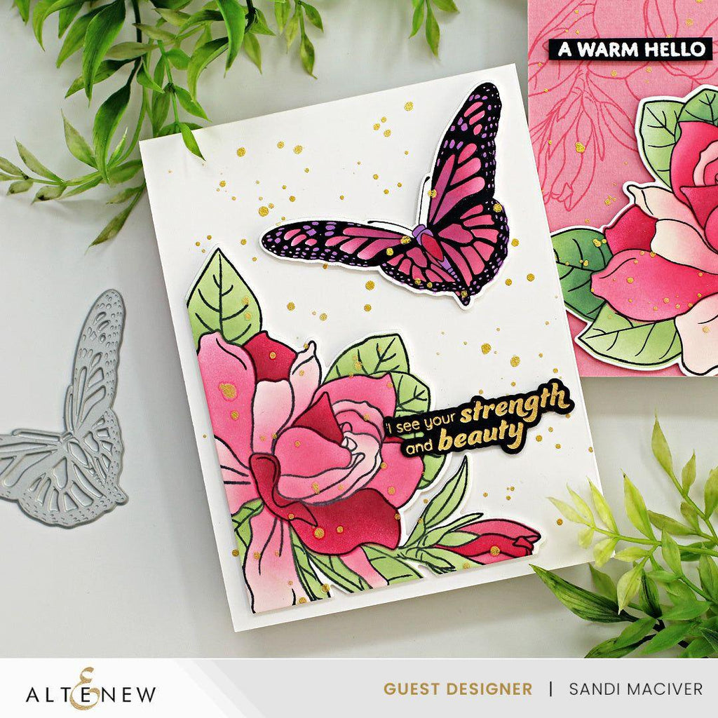 Altenew Beautiful Butterfly Simple Coloring Stencils alt8712 beauty