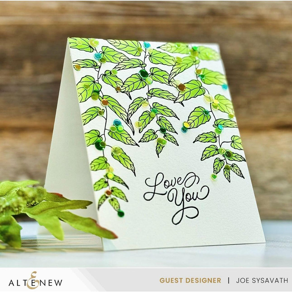 Altenew Cascading Vines Press 'n' Foil Plate and Stencil Set love you