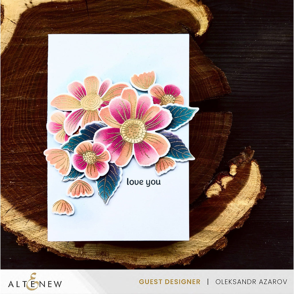 Altenew Dynamic Duo Floral Whimsy Add-on Dies alt8692 gold