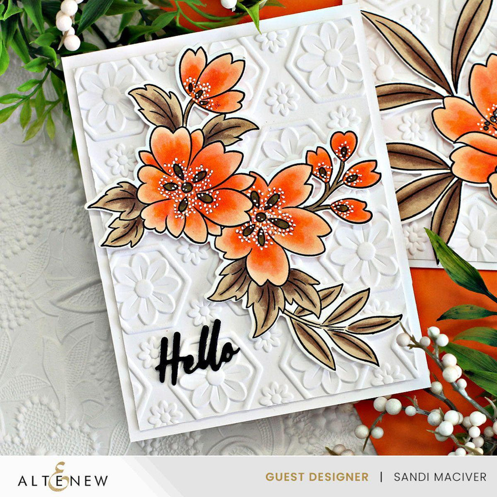 Altenew Playful Flowers Dies alt8672 hello