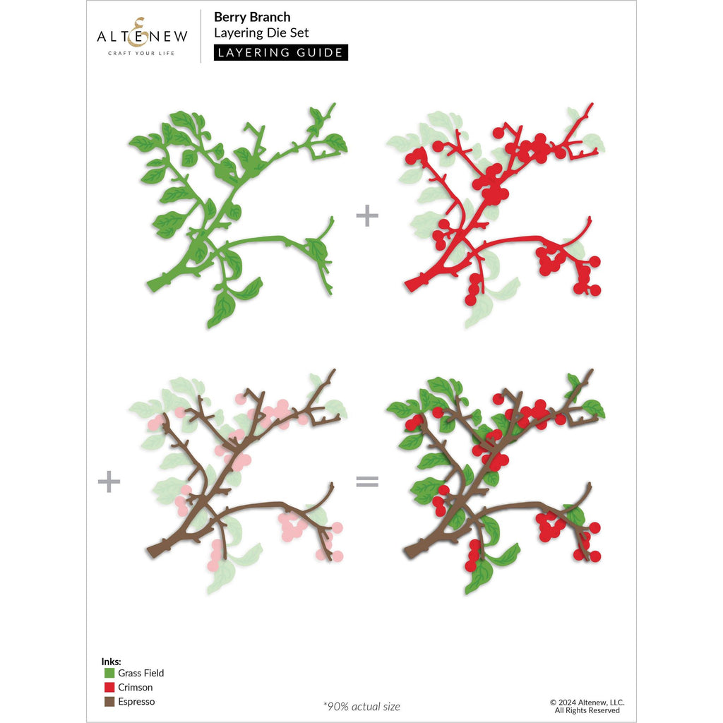 Altenew Berry Branch Layering Dies alt10401 layering guide