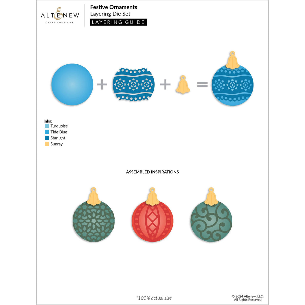 Altenew Festive Ornaments Layering Dies alt10411 layering guide