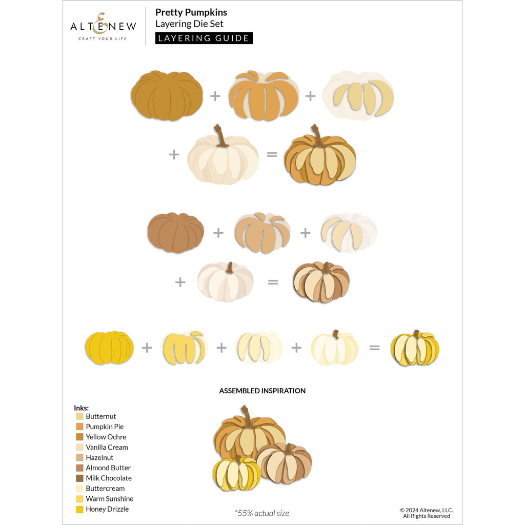 Altenew Pretty Pumpkins Layering Dies alt10473 layering guide