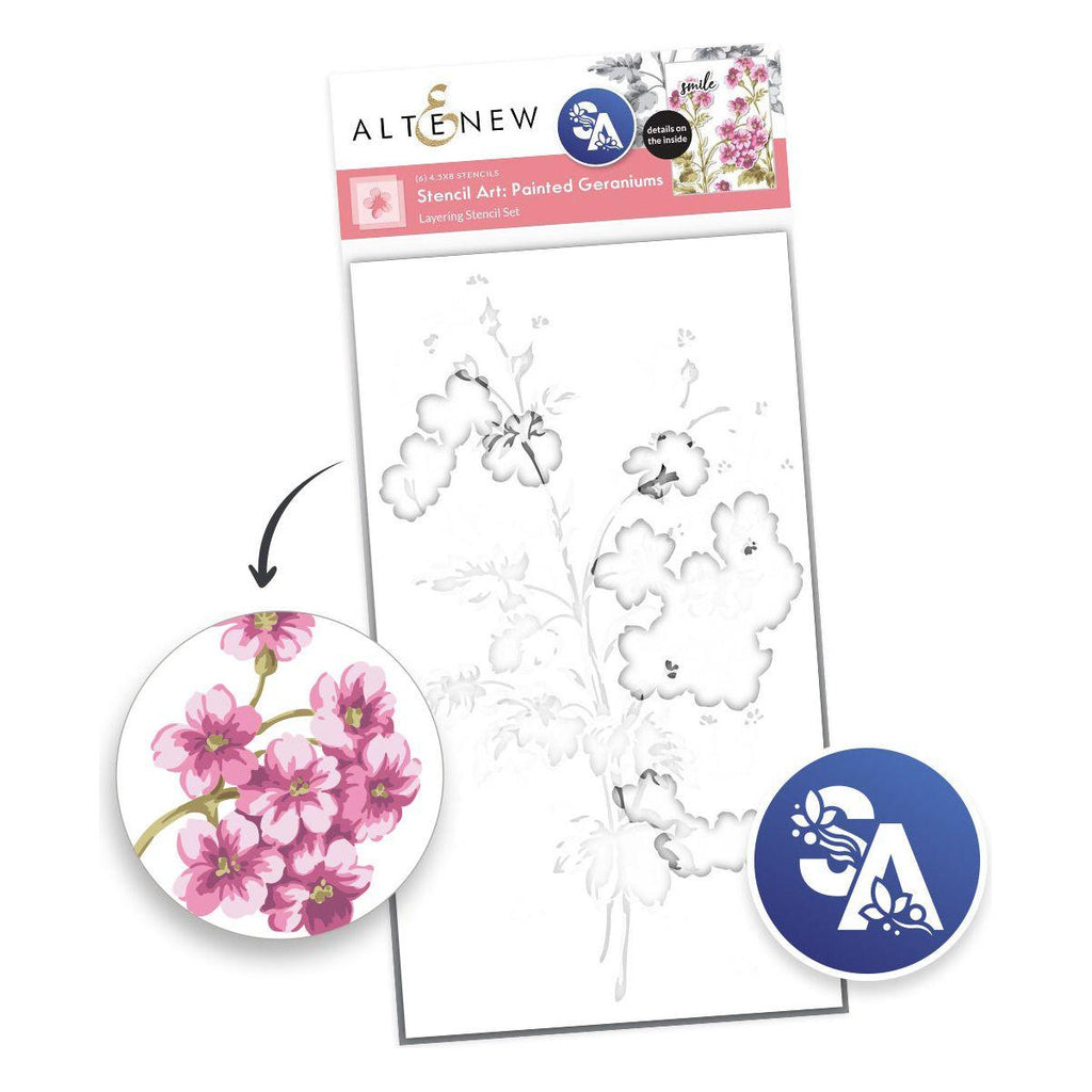 Altenew Stencil Art Painted Geraniums Layering Stencils alt10393