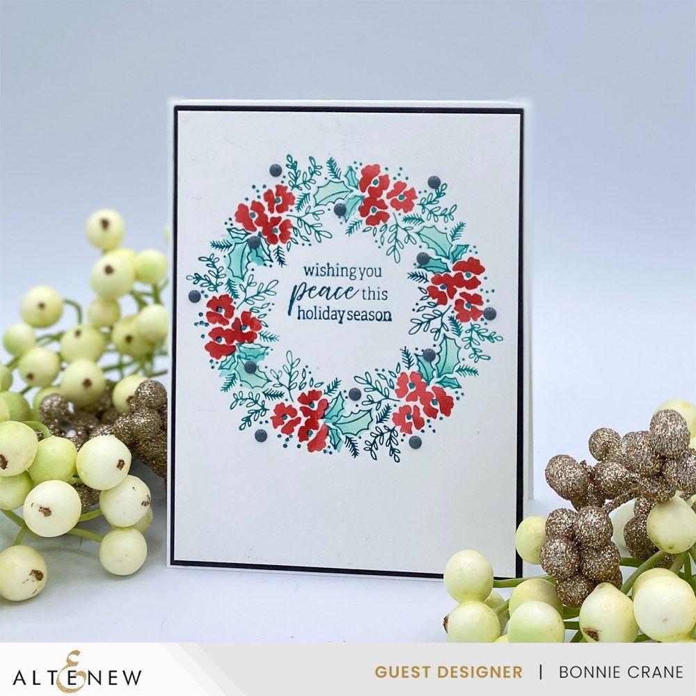 Altenew Tranquility Enamel Dots alt10252 wreath