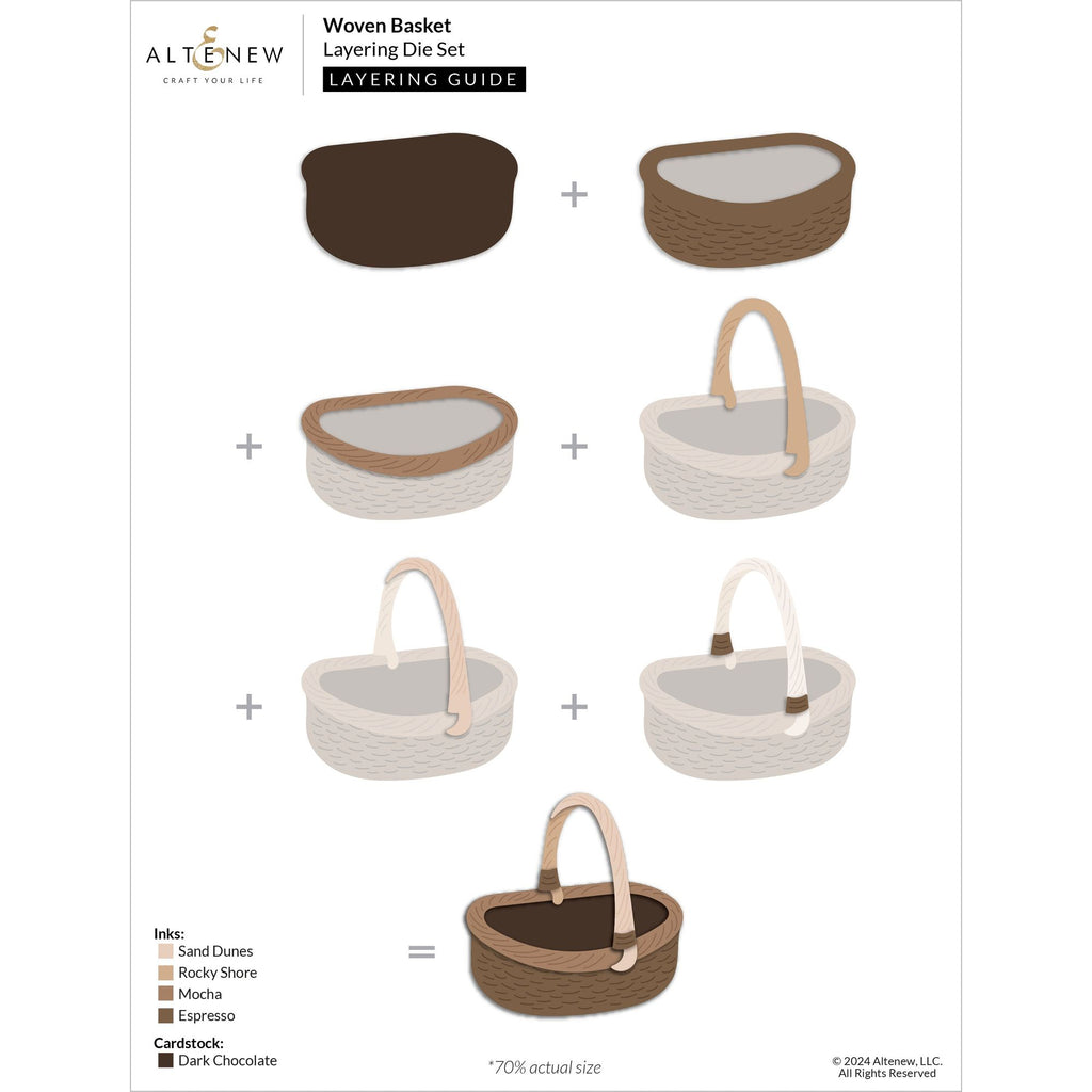 Altenew Woven Basket Layering Dies alt10482 layering guide