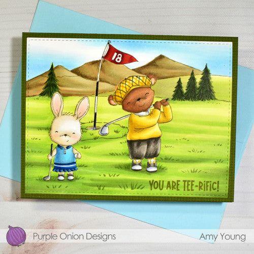 Purple Onion Designs 18th Hole Unmounted Cling Stamp pod1408 You are tee-rific card