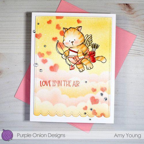 Purple Onion Designs Tofu The Cupid Cling Stamp pod5015 Cat Valentine Card