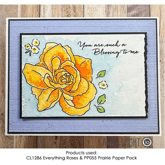 Impression Obsession Everythng Roses Clear Stamps cl1286 yellow rose