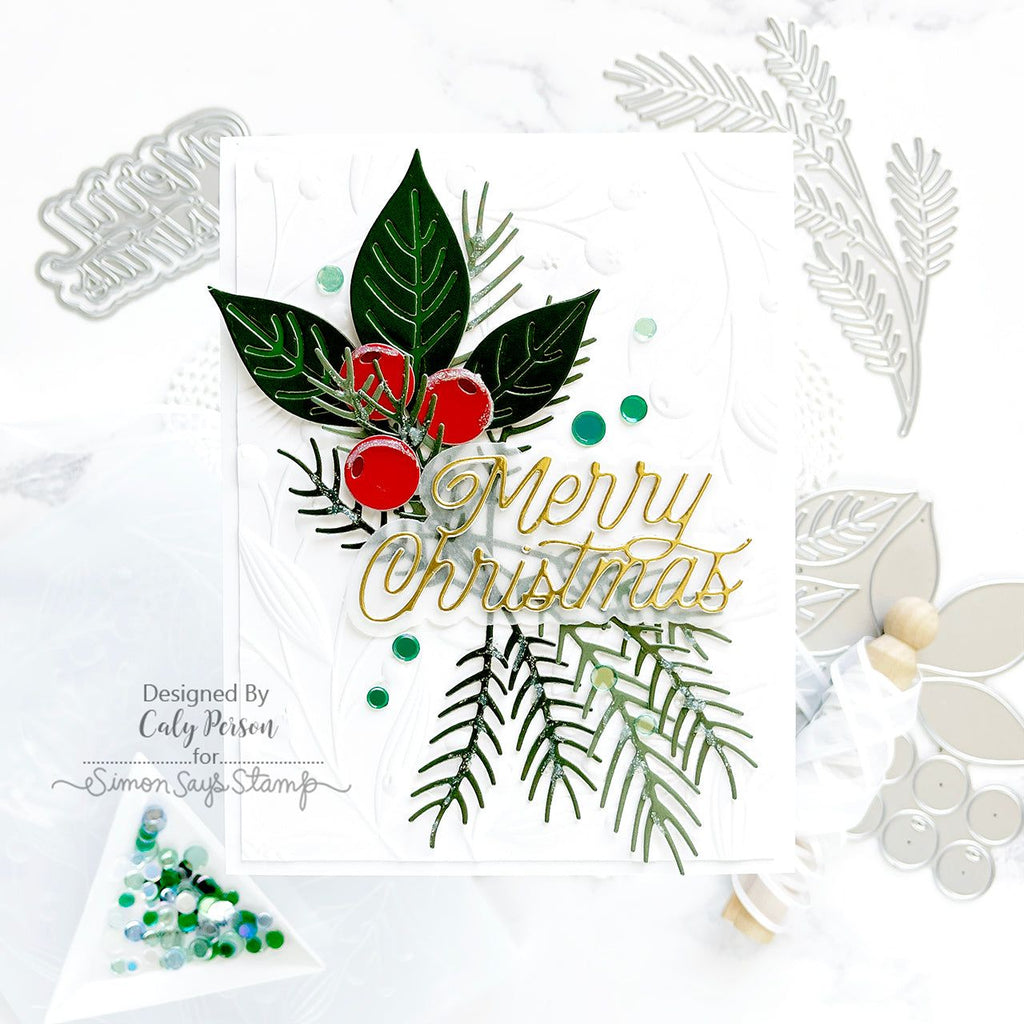 Simon Says Stamp Arching Spruce Sprig Wafer Dies s890 All The Joy Christmas Card | color-code:ALT01