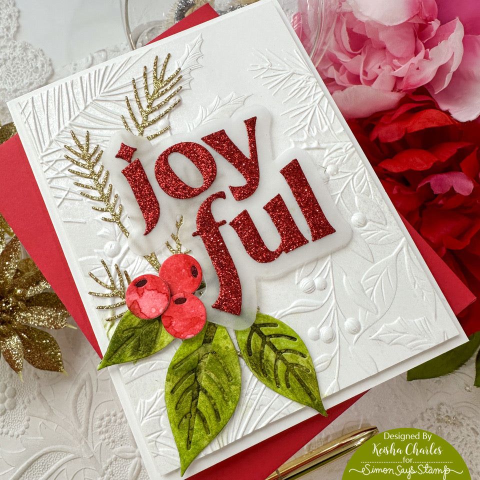 Simon Says Stamp Arching Spruce Sprig Wafer Dies s890 All The Joy Christmas Card | color-code:ALT03