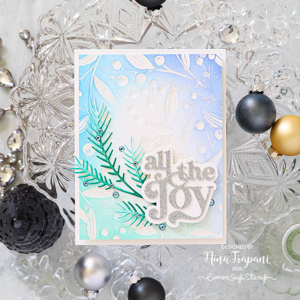 Simon Says Stamp Arching Spruce Sprig Wafer Dies s890 All The Joy Christmas Card | color-code:ALT02