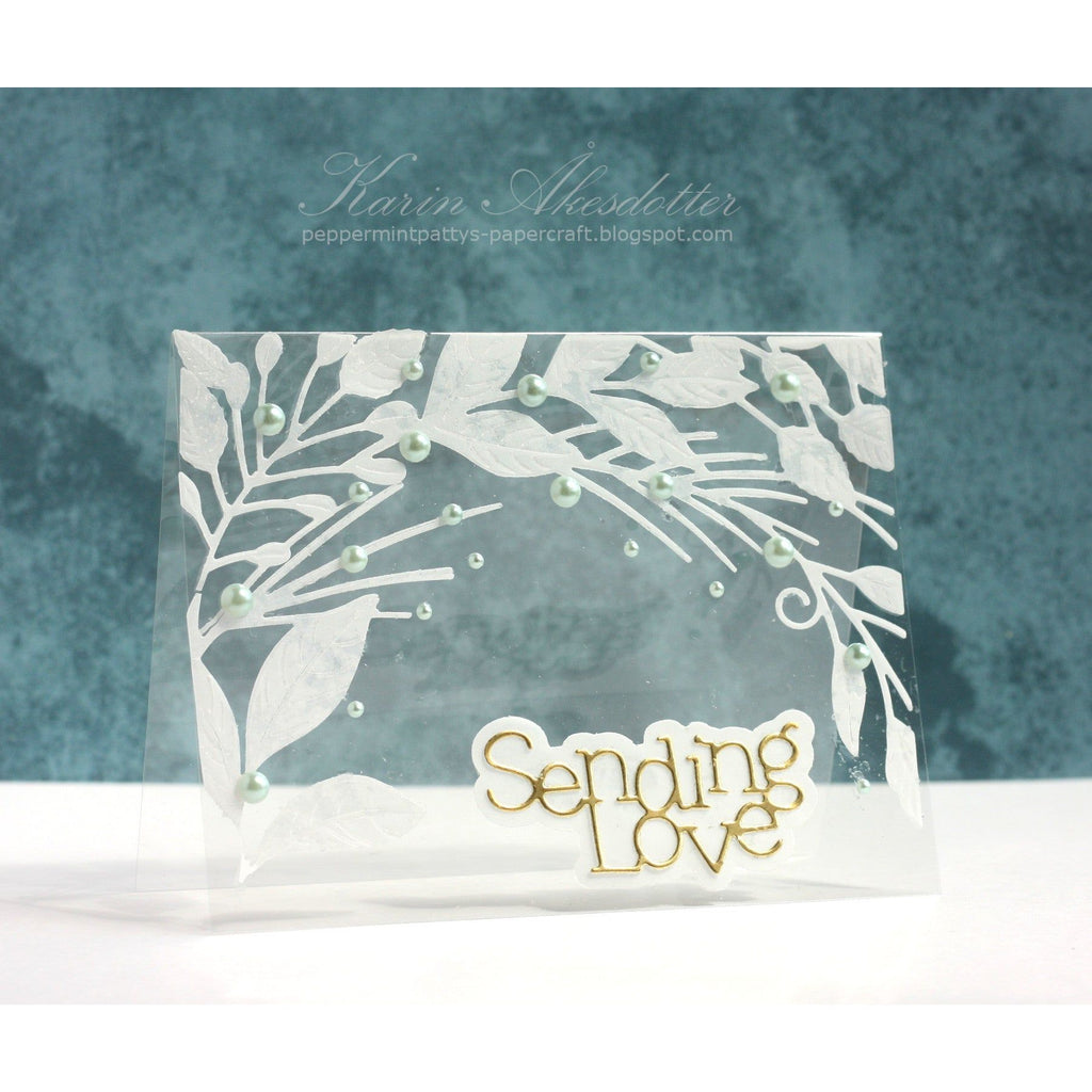 Simon Says Stamp Arching Leaf Border Wafer Dies s931 Cheering for You Sending Love Card | color-code:ALT01