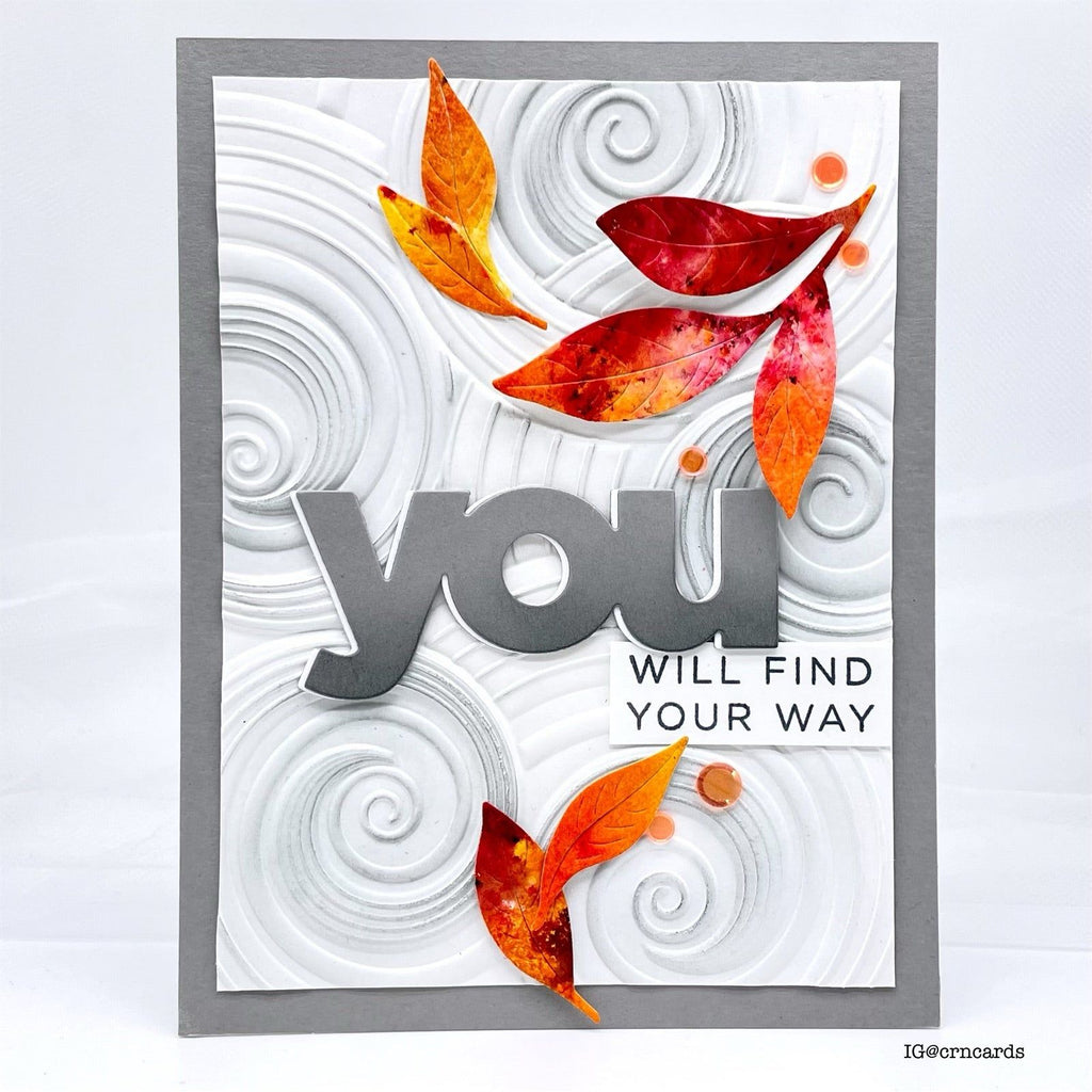 Simon Says Stamp Arching Leaf Border Wafer Dies s931 Cheering for You Encouragement Card