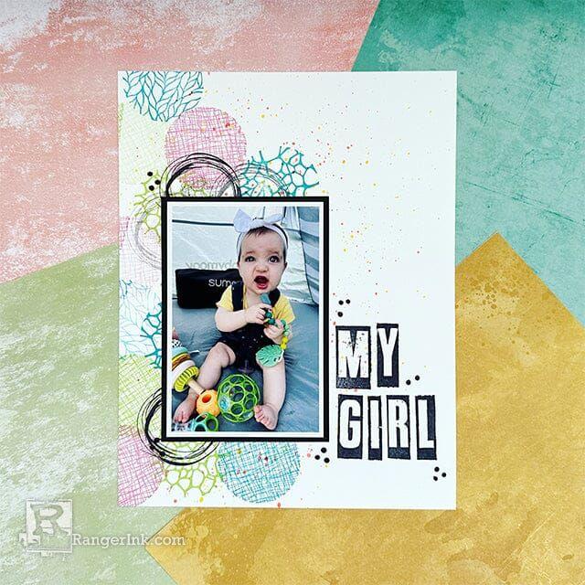 Dina Wakley Ranger LEMON Media Gloss Spray mdo68495 Baby Girl Card | color-code:ALT02