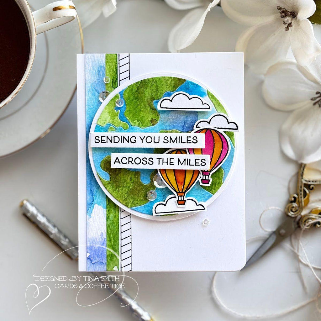 Simon Says Stamp Around the World Wafer Dies 1091sdc Sunny Vibes Sending Smiles Card  | color-code:ALT01