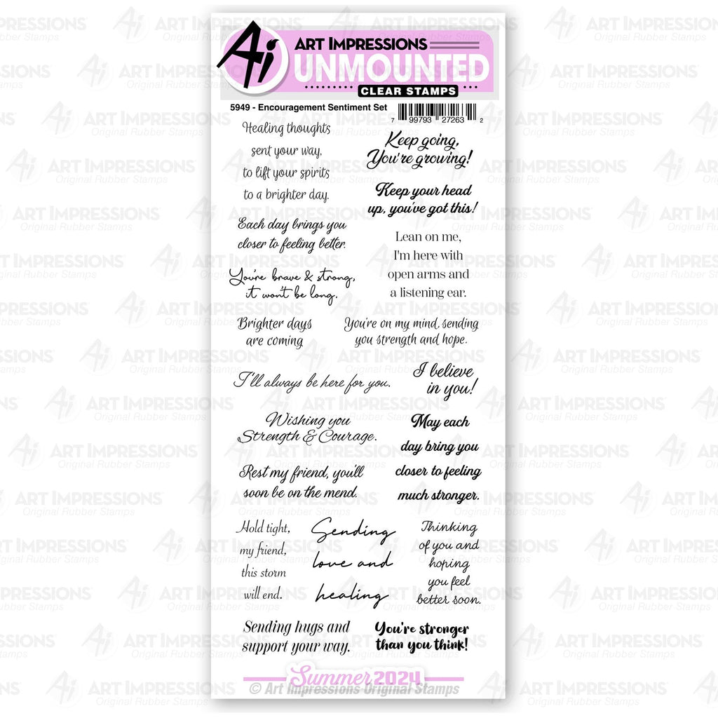 Art Impressions Encouragement Sentiment Stamps 5949