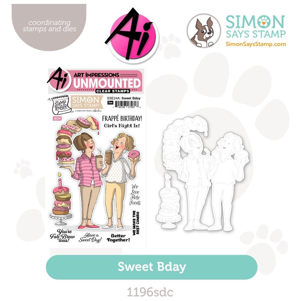 Art Impressions Sweet Bday STAMPtember Exclusive Stamps and Dies Set