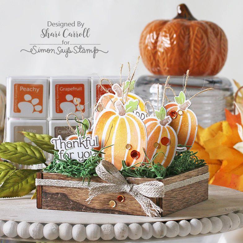 Simon Says Stamps and Dies Artsy Pumpkins set664ap Stamptember Thankful Vignette