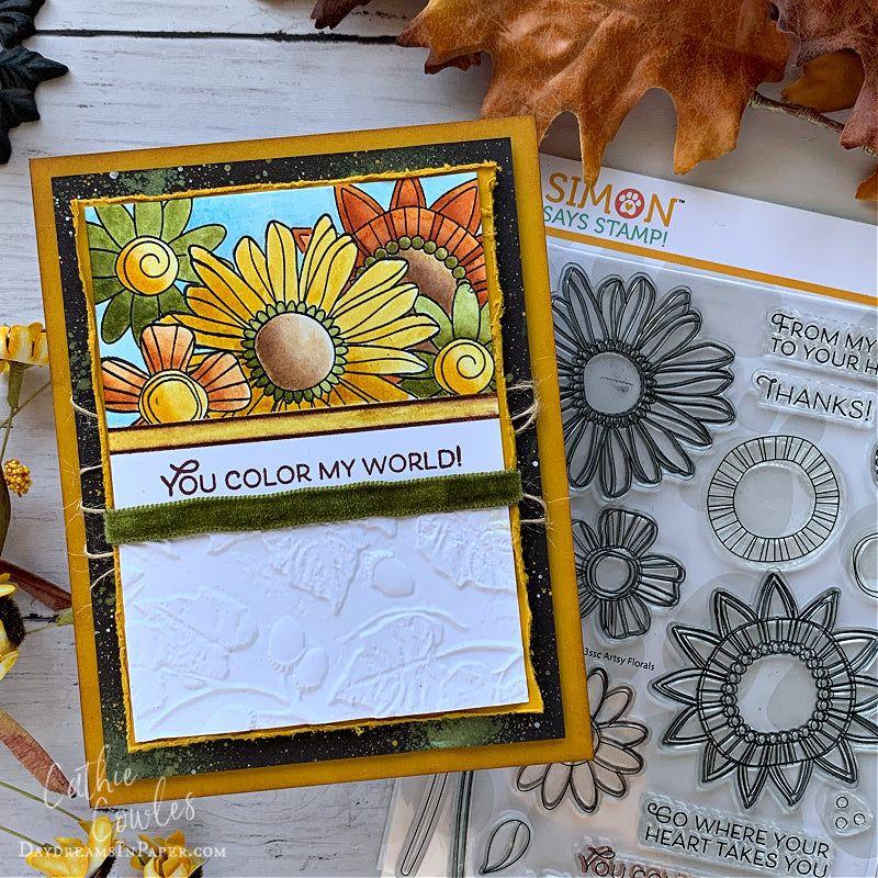 Simon Says Stamps and Dies Artsy Florals set843af Sweet Wishes Friend Card