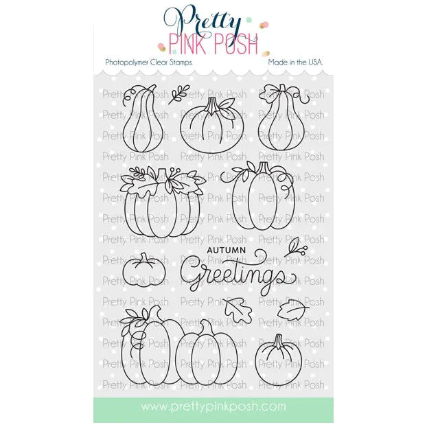 Pretty Pink Posh Autumn Pumpkins Clear Stamps