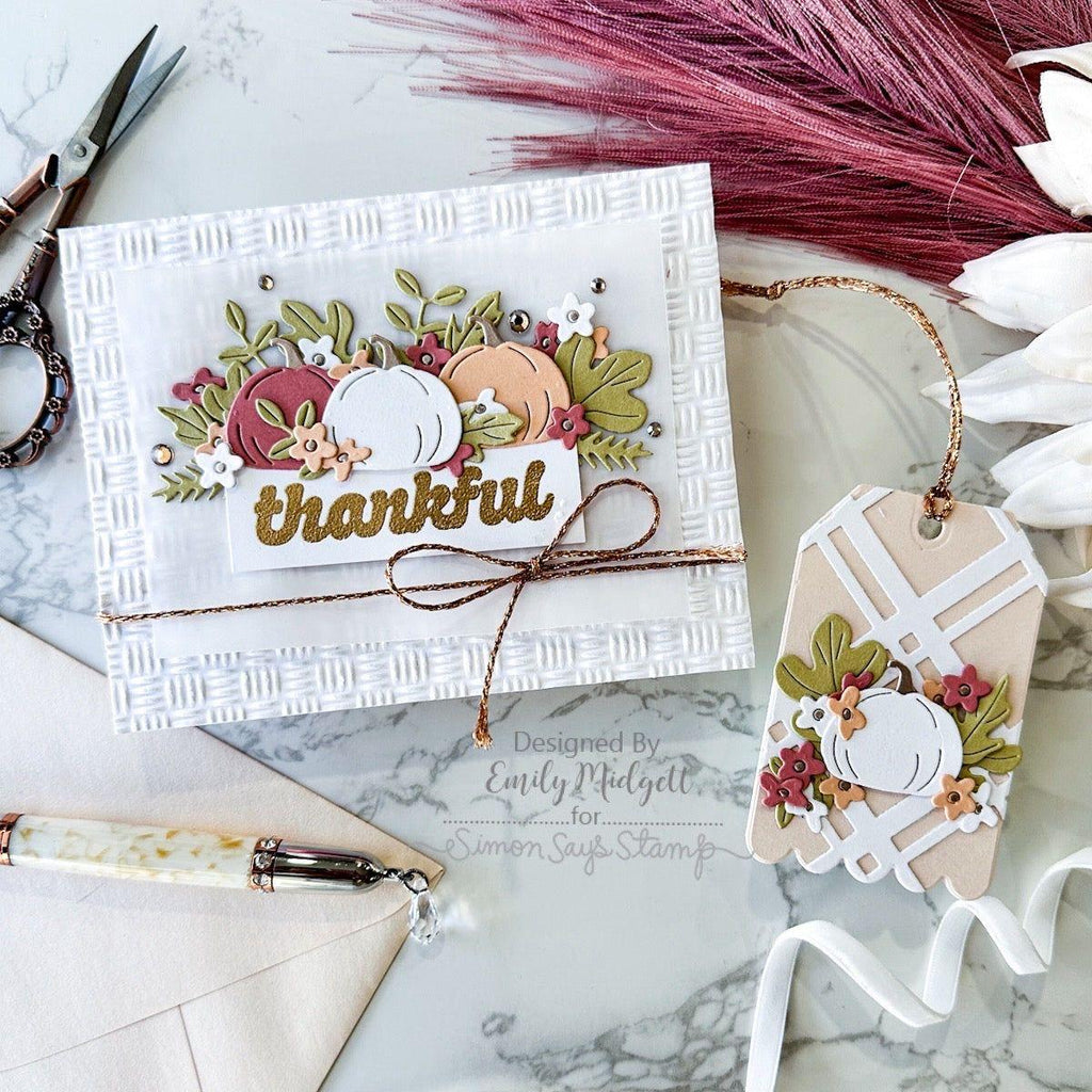 Simon Says Stamp Autumn Arrangement Wafer Dies s976 Sweet Wishes Thankful Duo | color-code:ALT01