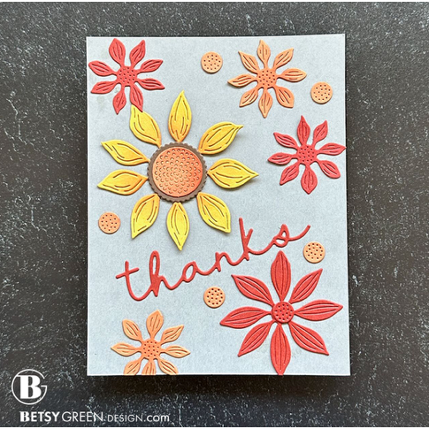 Simon Says Stamp Autumn Sunflower Wafer Dies s967 Sweet Wishes Thanks Card | color-code:ALT06