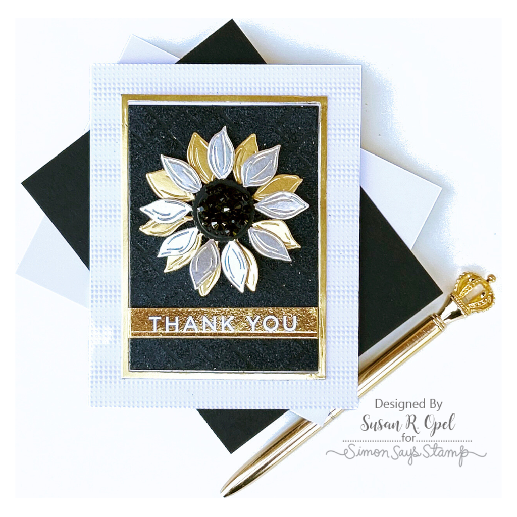 Simon Says Stamp Autumn Sunflower Wafer Dies s967 Sweet Wishes Thank You Card