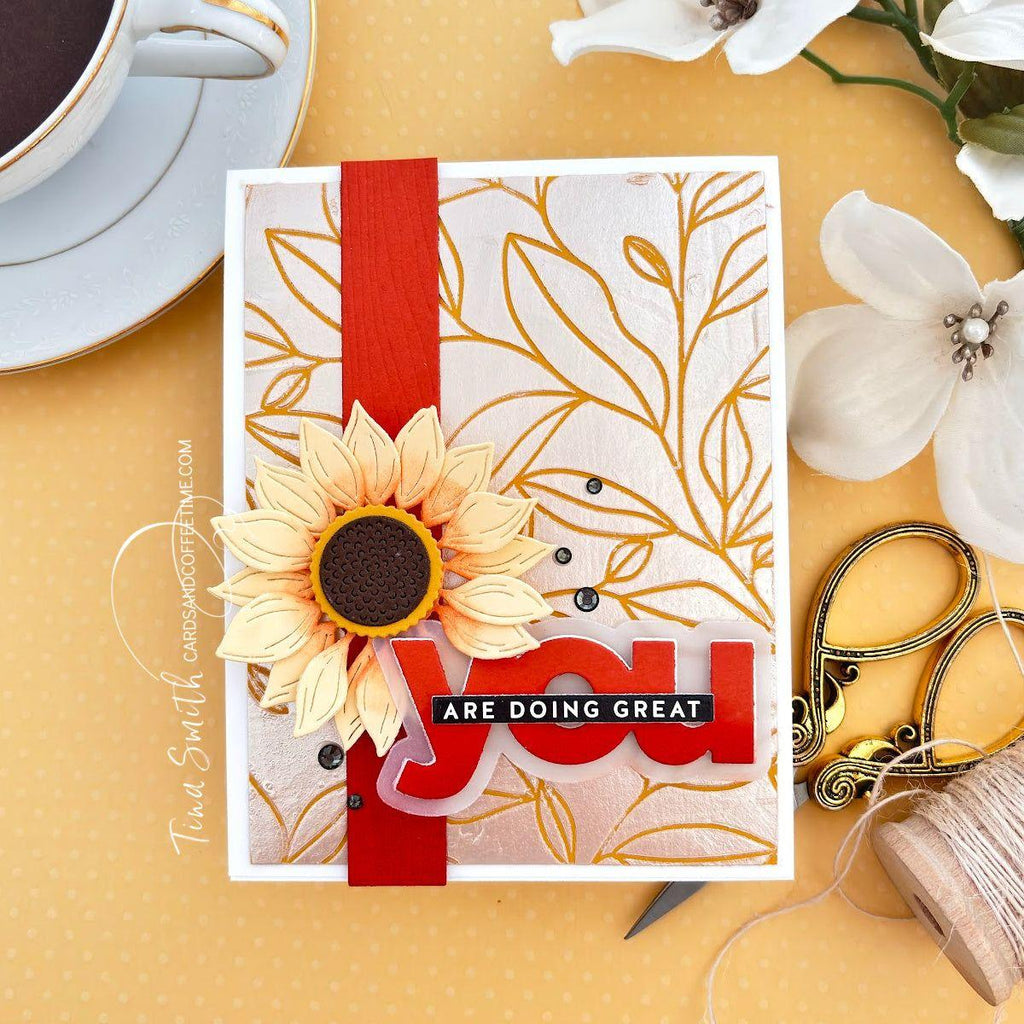 Simon Says Stamp Autumn Sunflower Wafer Dies s967 Sweet Wishes Encouragement Card | color-code:ALT01