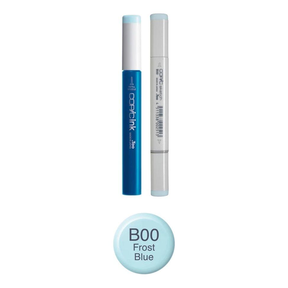 Copic Marker Frost Blue Marker and Refill Bundle B00