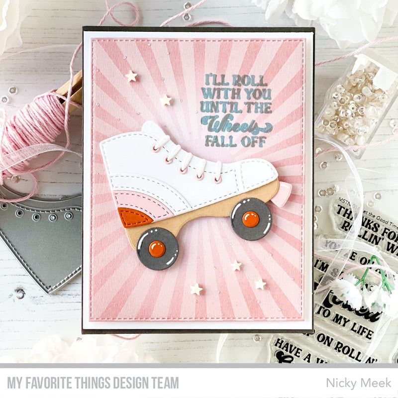 My Favorite Things Let the Good Times Roll Roller Skate Clear Stamps and Dies Wheels Fall Off | color-code:alt3