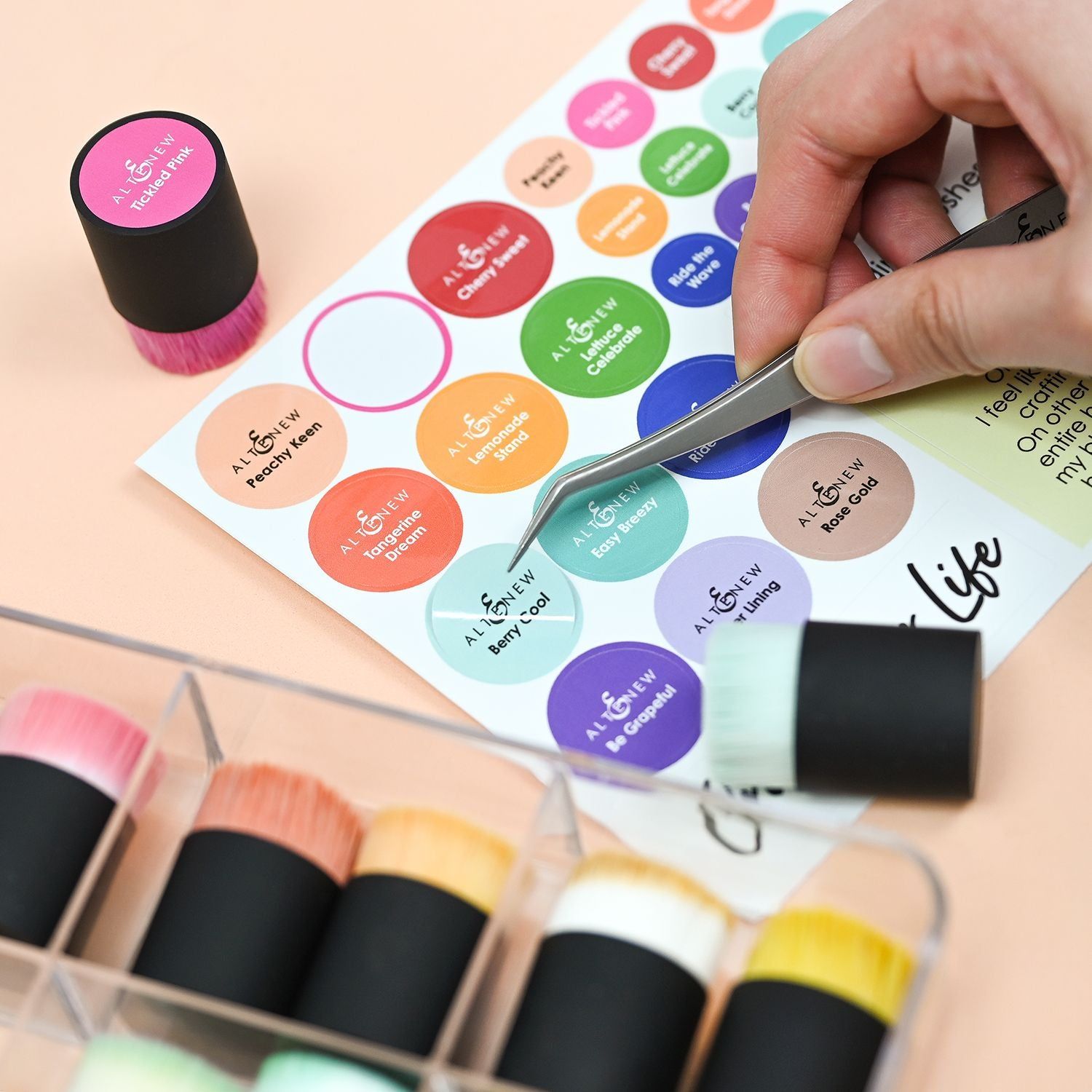 Altenew Small Ink Blending Brush Label Set - All Crisp Dye Ink Colors (4 Sheets)