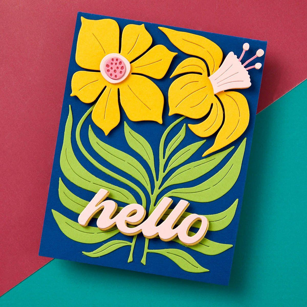 s5-617 Spellbinders Fresh Picked Daffodils Etched Dies from the Fresh Picked Collection hello