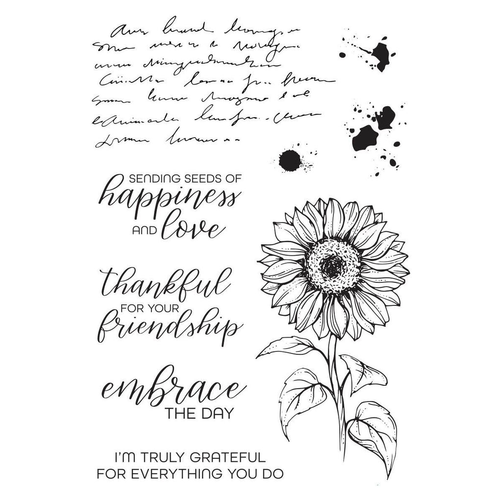 stp-213 Spellbinders Sunflower Greetings Clear Stamps