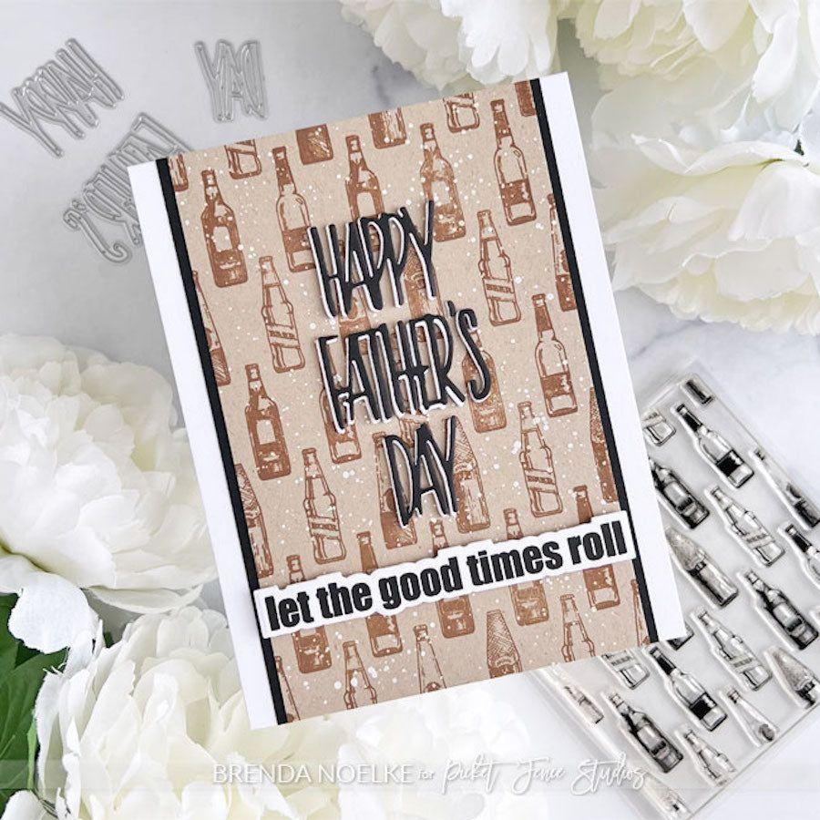 Picket Fence Studios A Nice Cold One Clear Stamp bb-208 father's day beer card