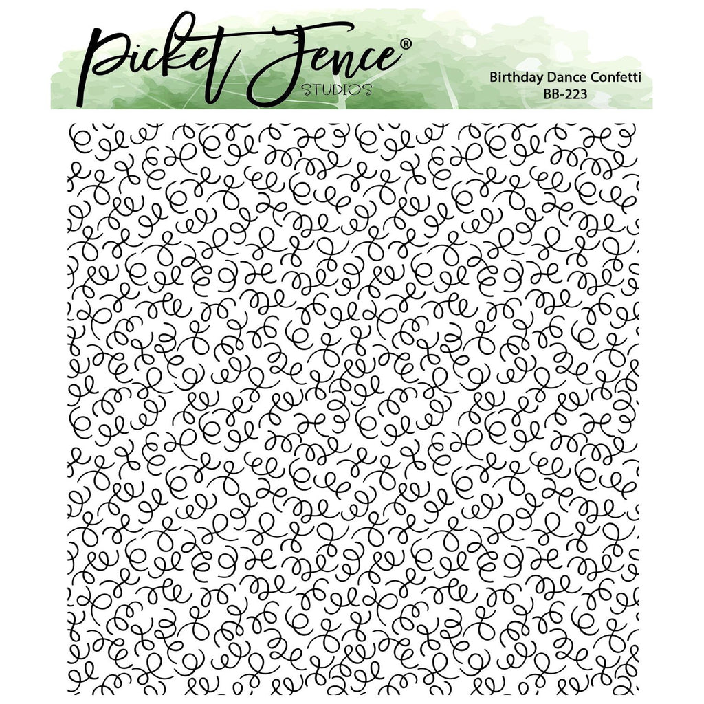 Picket Fence Studios Birthday Dance Confetti Clear Stamp bb-223