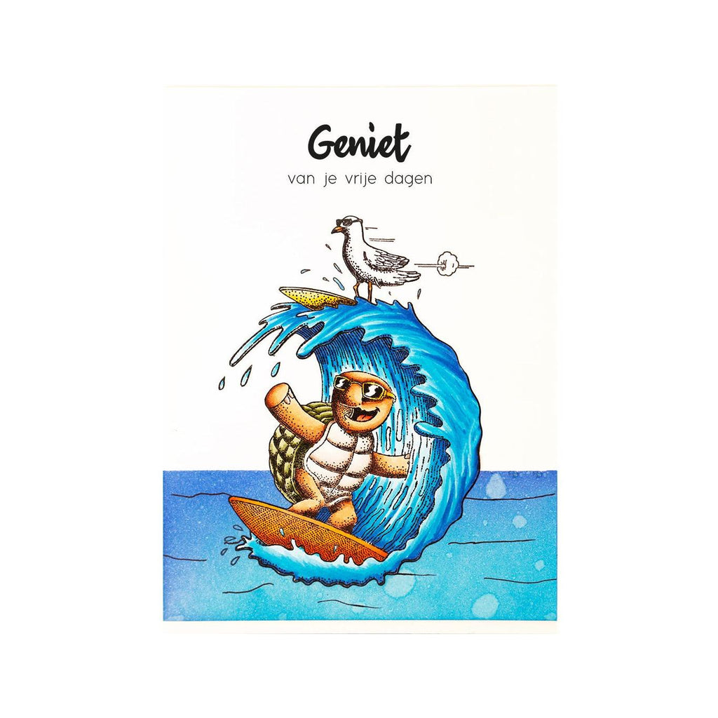 Studio Light Surf Dude Clear Stamp bl-es-stamp455 surfing turtle card