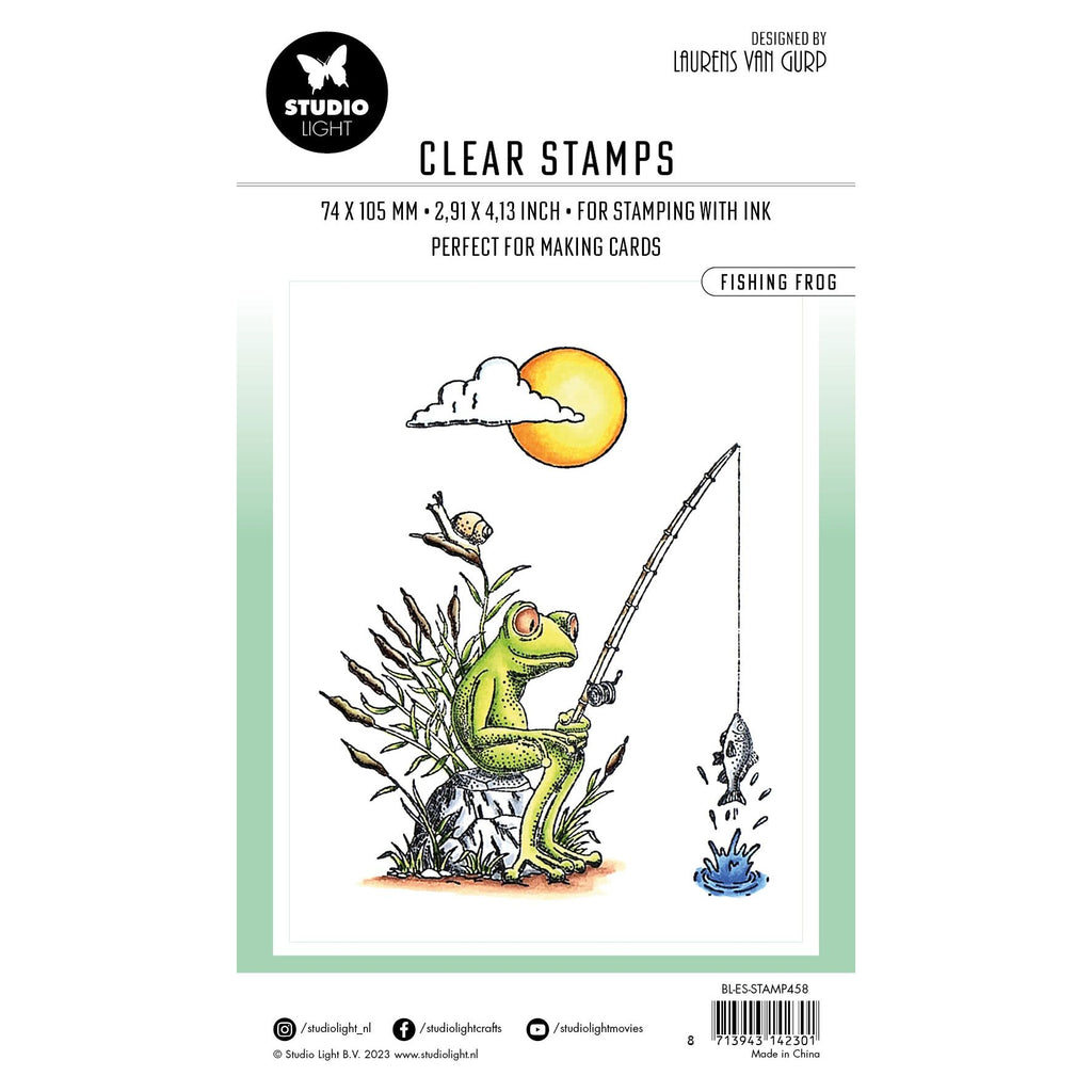 Studio Light Fishing Frog Clear Stamp bl-es-stamp458 color view