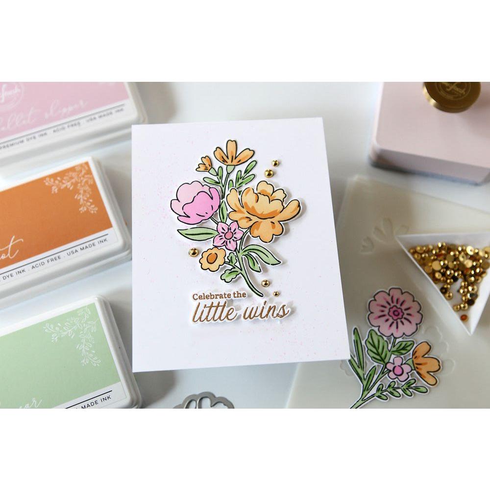 PinkFresh Studio Lovely Blooms Die Set 207823 Minimalist Floral Encouragement Card | color-code:ALT02