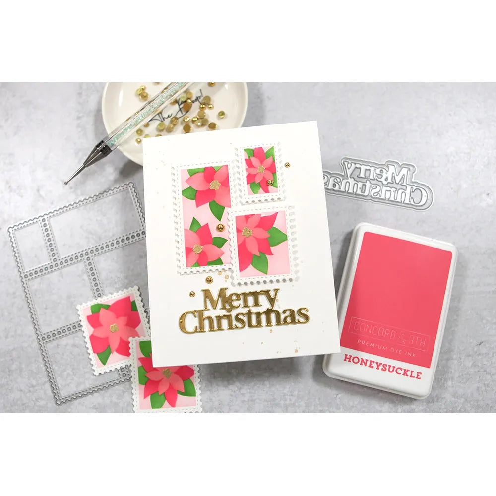 Waffle Flower Postage Collage Poinsettia Stencils 421768 christmas | color-code:ALT02