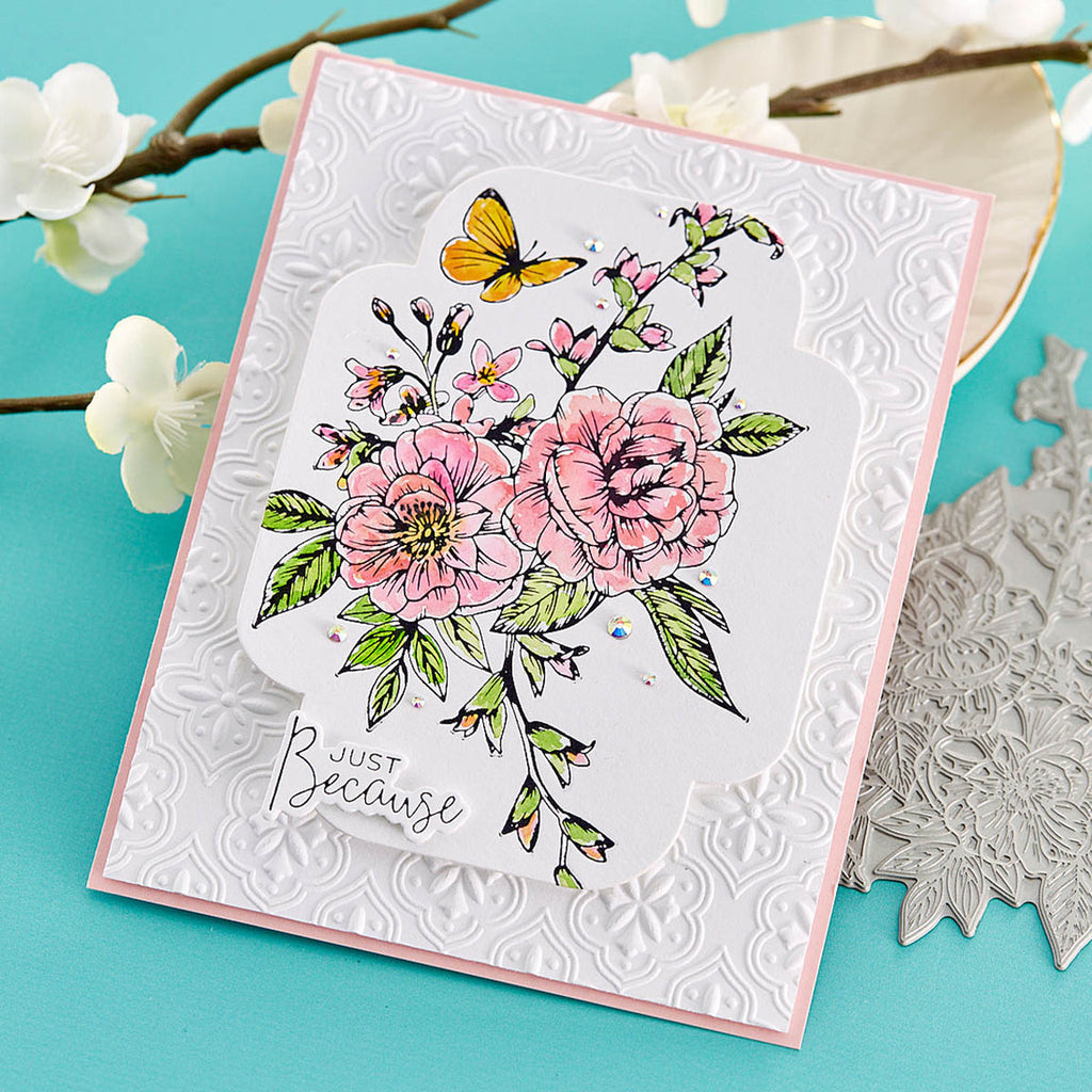 BPC-012 Spellbinders Porcelain Double Weight BetterPress A7 Cotton Card Panels 25 Pack Flowers