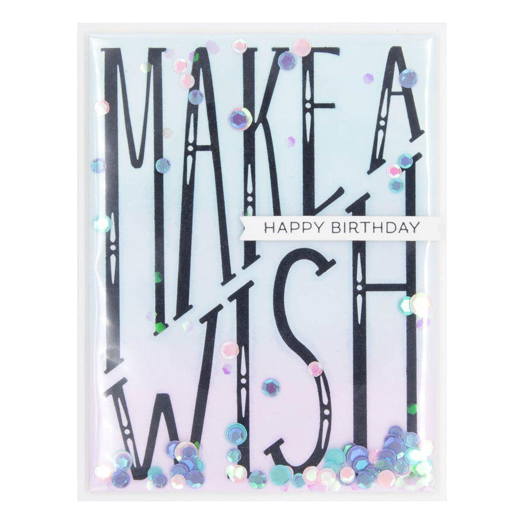 BP-037 Spellbinders Diagonal Make a Wish Press Plates Happy Birthday