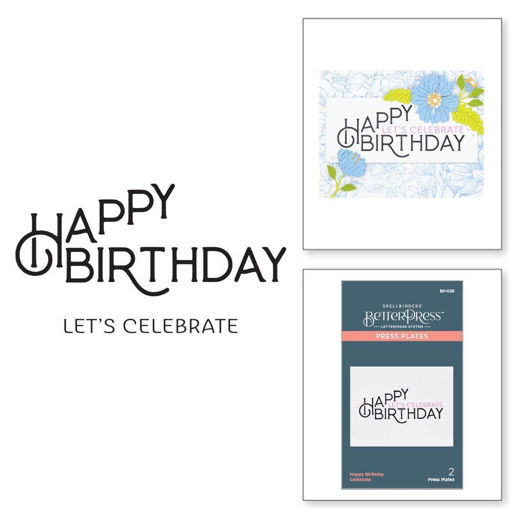 BP-038 Spellbinders Happy Birthday Celebrate Press Plate