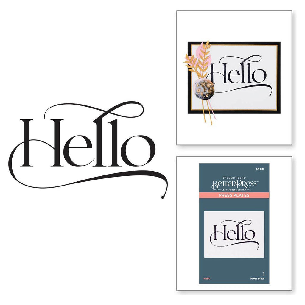 BP-039 Spellbinders Hello Press Plate