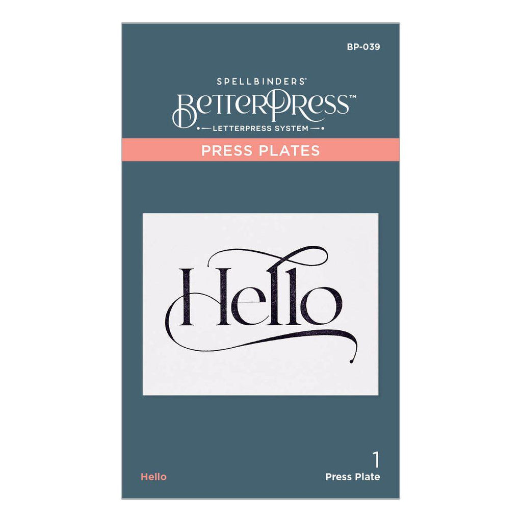 BP-039 Spellbinders Hello Press Plate Hello